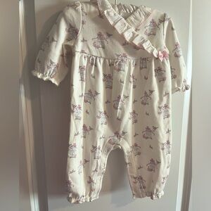 Brand new Janie and Jack Songbird Kimono One-Piece and matching reversable bib
